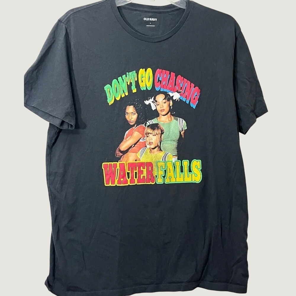 Old Navy TLC Don't Go Chasing Waterfalls Graphic T Shirt Adult Large Gray Y2K